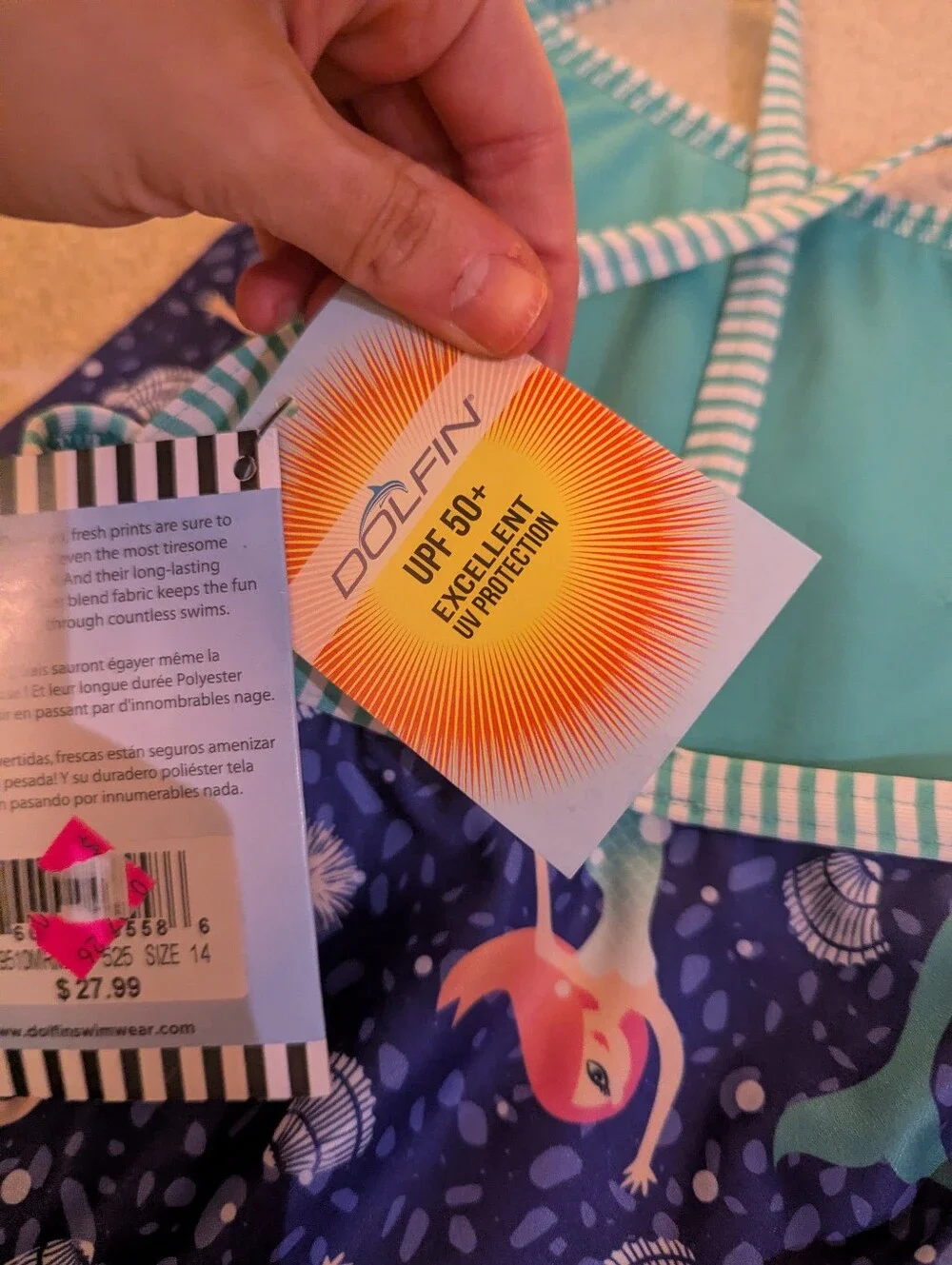 Nwt Dolfin Uglies Mermaid Print One Piece Swimsuit Sz 14